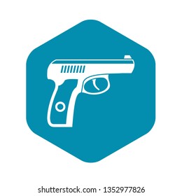 Gun icon in simple style isolated on white background. Weapons symbol