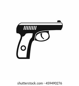 Gun icon in simple style isolated on white background. Weapons symbol