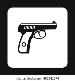Gun icon in simple style on a white background vector illustration