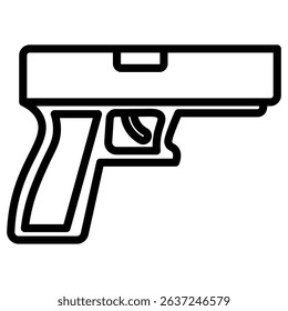 gun icon Simple thin line stroke