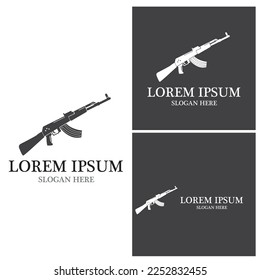 Icono de arma y plantilla de vector de símbolo