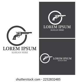 Icono de arma y plantilla de vector de símbolo