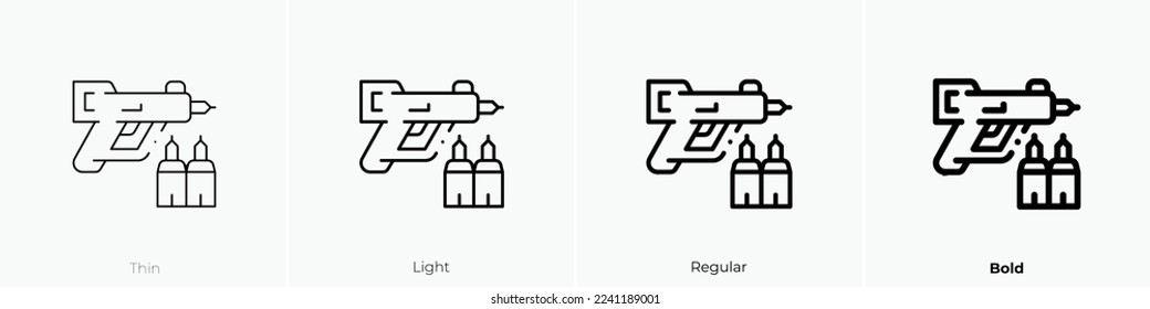 gun icon. Thin, Light Regular And Bold style design isolated on white background