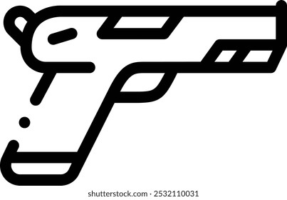 icono de arma. Diseño De Estilo Lineal Delgado Aislado Sobre Fondo Blanco