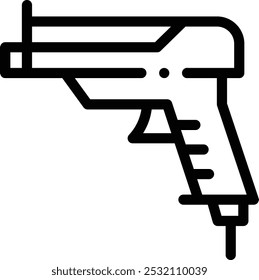 ícone do gun. Design De Estilo Linear Fino Isolado Em Plano De Fundo Branco