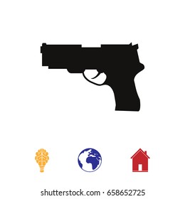 gun icon, vector best flat icon, EPS