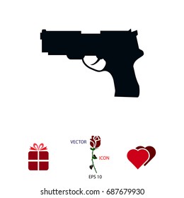 gun icon, vector best flat icon, EPS