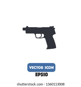gun icon, gun vector. eps10