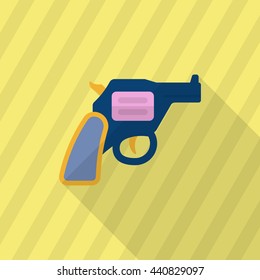 Gun icon, Vector flat long shadow design. EPS10