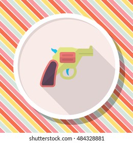 Gun icon, Vector flat long shadow design. EPS10