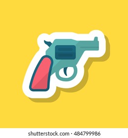 Gun icon, Vector flat long shadow design. EPS10