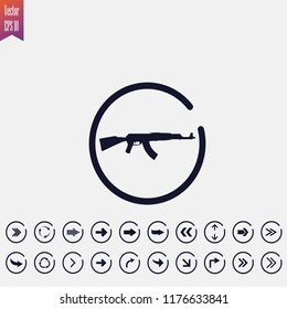 gun icon vector illustration. arrow icons set