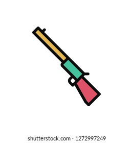 Gun Icon Vector Illustration in Filled Style for Any Purpose