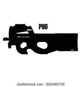 Ilustración del vector de iconos de armas en el fondo blanco.