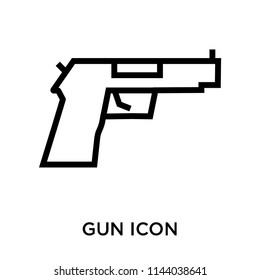 Gun icon vector isolated on white background for your web and mobile app design, Gun logo concept