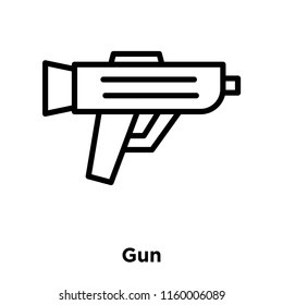 Gun icon vector isolated on white background, Gun transparent sign , line or linear sign, element design in outline style