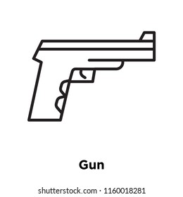 Gun icon vector isolated on white background, Gun transparent sign , sign and symbols in thin linear outline style