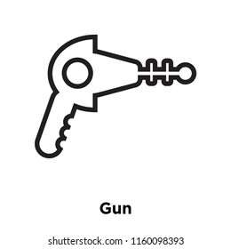 Gun icon vector isolated on white background, Gun transparent sign