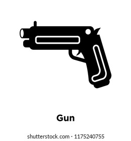 Gun icon vector isolated on white background, logo concept of Gun sign on transparent background, filled black symbol