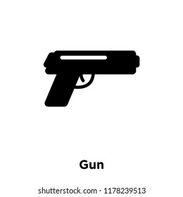 Gun icon vector isolated on white background, logo concept of Gun sign on transparent background, filled black symbol