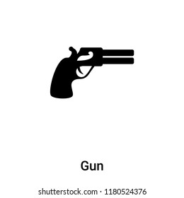 Gun icon vector isolated on white background, logo concept of Gun sign on transparent background, filled black symbol