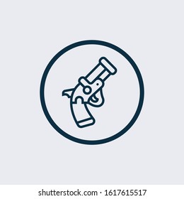 Gun icon vector isolated on white background. , pistol revolver vector icon modern and simple flat symbol for web site, mobile, logo, app