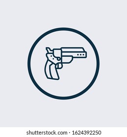 Gun icon vector isolated on white background. Gun icon image, gun icon picture, gun icon app, pistol revolver vector modern and simple flat symbol for web site, mobile, logo, app