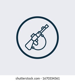 Vektorillustration von Schusswaffen einzeln auf weißem Hintergrund. Gun-Icon-Image, Pistole-Icon-Bild, Pistole-Symbol-App, Pistole-Revolver-Vektorillustration, einfach und modern, flach für Website, Handy, Logo, App