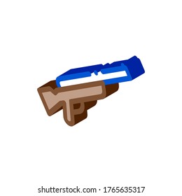 Vector de iconos de armas. Signo de pistola isométrica. ilustración de símbolo aislado de color