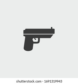 gun icon. gun vector on gray background
