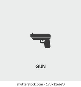 gun icon. gun vector on gray background
