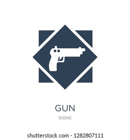 gun icon vector on white background, gun trendy filled icons from Signs collection, gun vector illustration