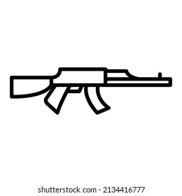 Vector de iconos de arma sobre fondo blanco, signos y símbolos para elementos de diseño, presentaciones, sitios web o aplicaciones.
