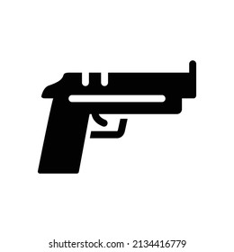 Vector de iconos de arma sobre fondo blanco, signos y símbolos para elementos de diseño, presentaciones, sitios web o aplicaciones.