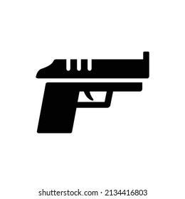 Gun-Vektorgrafik auf weißem Hintergrund, Zeichen und Symbole für Design-Elemente, Präsentationen, Websites oder Anwendungen.