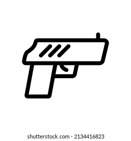 Gun-Vektorgrafik auf weißem Hintergrund, Zeichen und Symbole für Design-Elemente, Präsentationen, Websites oder Anwendungen.