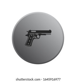 Gun Icon Vektorillustration Schild einzeln für Grafik und Web-Design. Symbol für Militärausrüstung: Farbe auf weißem Hintergrund.