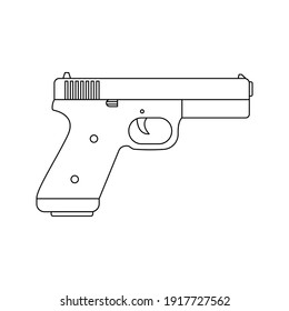 Gun-Symbol. Waffenschild. Vektorgrafik