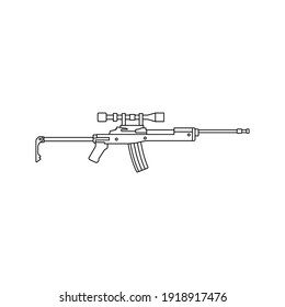 Gun-Symbol. Waffenschild. Vektorgrafik