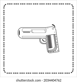 Icono de pistola. Vector de armas. Ilustración sobre el fondo blanco.