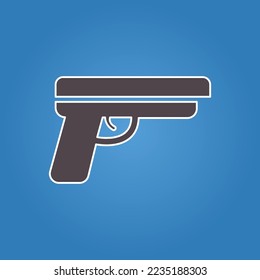 gun icon, weapon, vector illustration