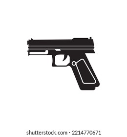 Icono de pistola. Vector de armas. Plantilla de logotipo de ilustración de equipo militar.