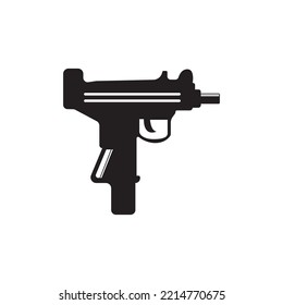 Icono de pistola. Vector de armas. Plantilla de logotipo de ilustración de equipo militar.