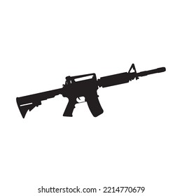 Icono de pistola. Vector de armas. Plantilla de logotipo de ilustración de equipo militar.