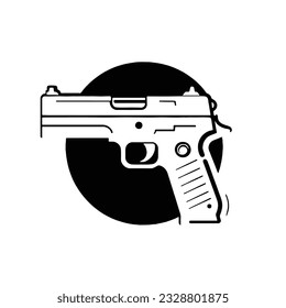 Gun icon. Weapon Vector, military equipment, vector illustration logo.