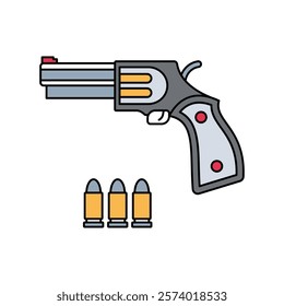 gun icon with white background vector stock illustration