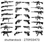 gun icons set