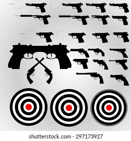 gun icons set