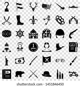 Gun icons set. Simple style of 36 gun vector icons for web for any design