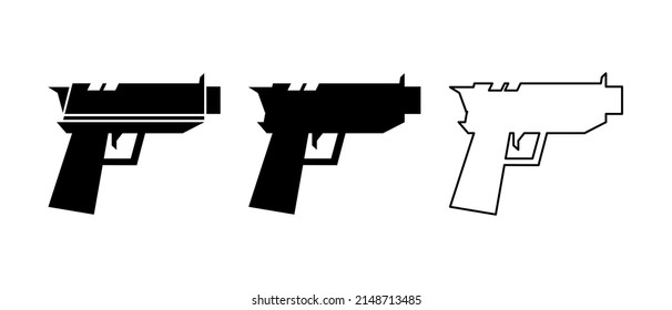 Vector de iconos de armas aislado en fondo blanco.